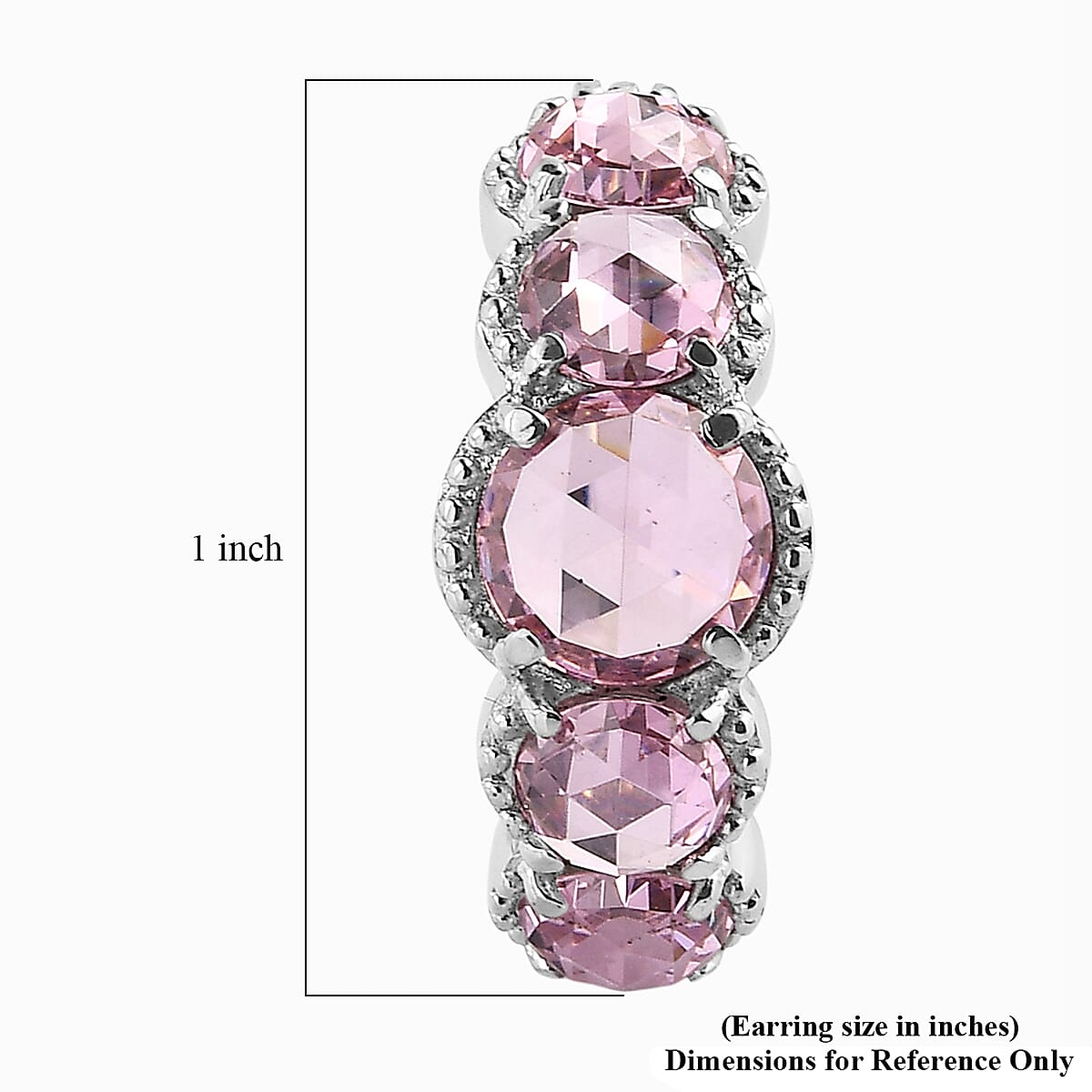 EverTrue Simulated Pink Diamond Earrings in Stainless Steel 15.35 ctw image number 5