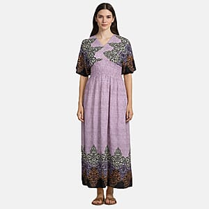 La Marey Pink Smocked Waist Kaftan Sleeve Maxi Dress - One Size Plus