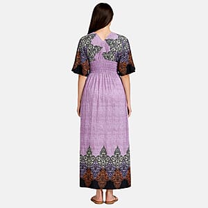 La Marey Pink Smocked Waist Kaftan Sleeve Maxi Dress - One Size Plus