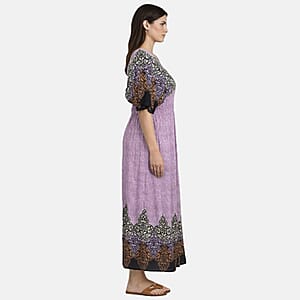 La Marey Pink Smocked Waist Kaftan Sleeve Maxi Dress - One Size Plus