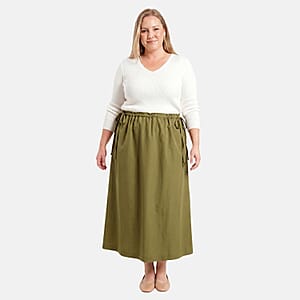 La Marey Dark Olive Draw String Skirt - One Size Fits Most