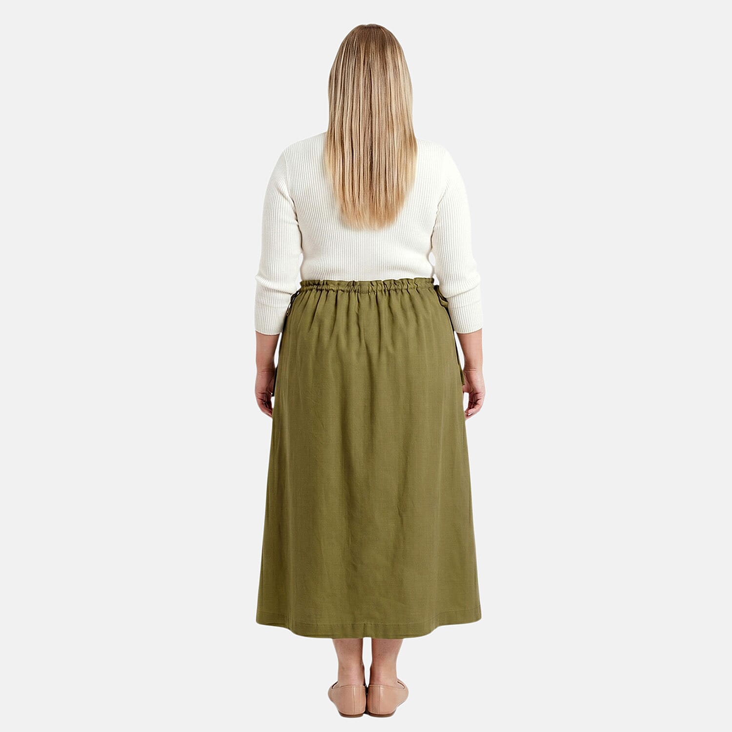 La Marey Dark Olive Draw String Skirt - One Size Fits Most