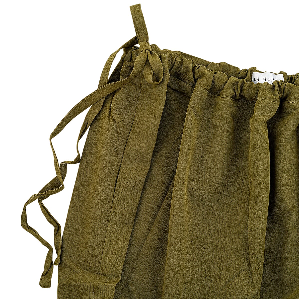La Marey Dark Olive Draw String Skirt - One Size Fits Most image number 3