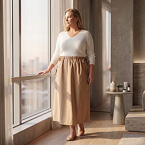 La Marey Khaki Draw String Skirt - One Size Fits Most