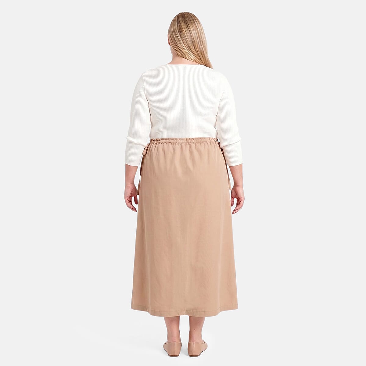 La Marey Khaki Draw String Skirt - One Size Fits Most image number 2