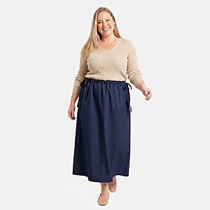 La Marey Navy Draw String Skirt - One Size Fits Most