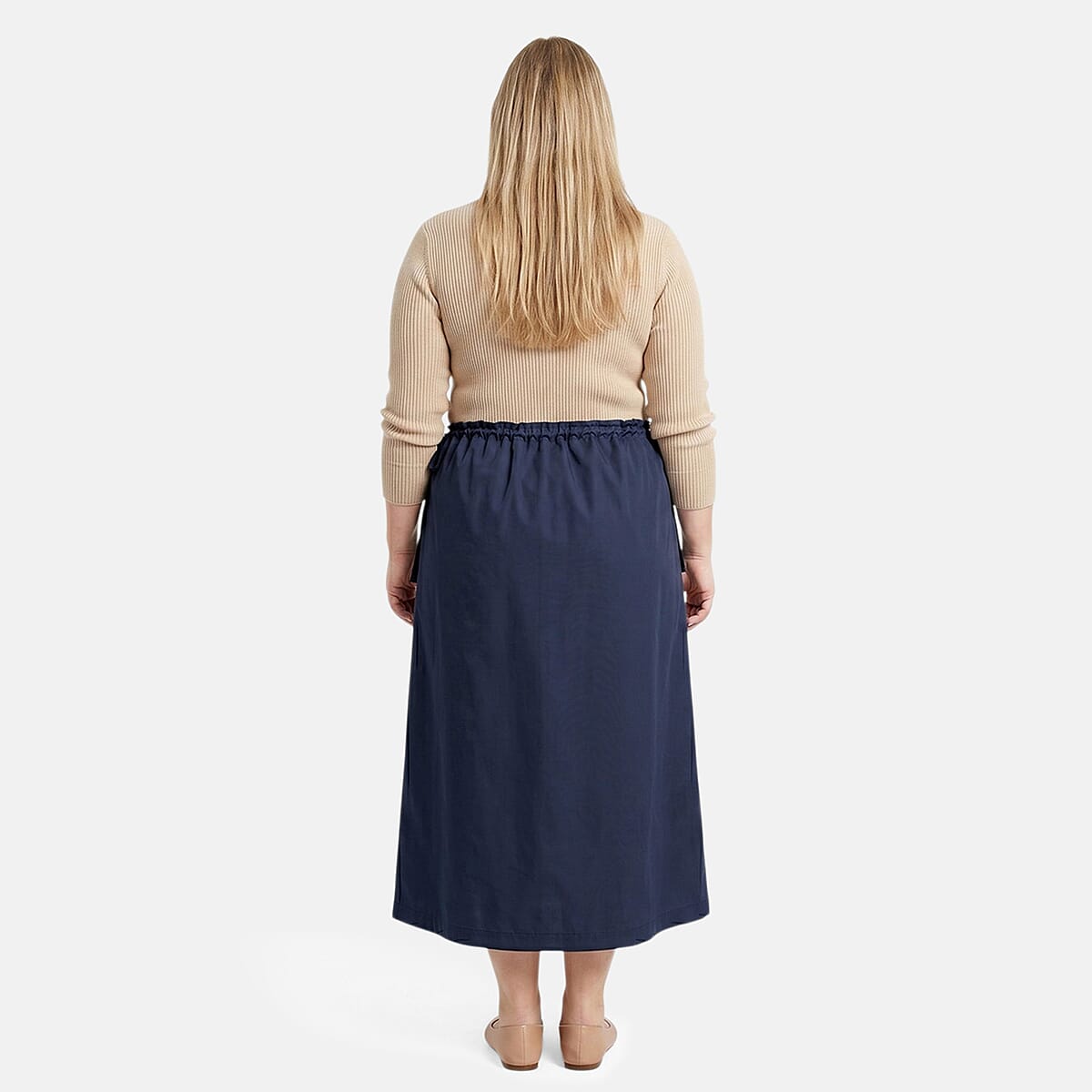 La Marey Navy Draw String Skirt - One Size Fits Most image number 2