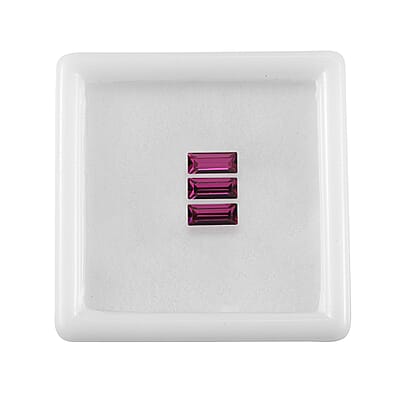 1.22 ctw Baguette Cut Fuchsia Swarovski Crystal Loose Stone (Set Of 3) (7x3 mm)