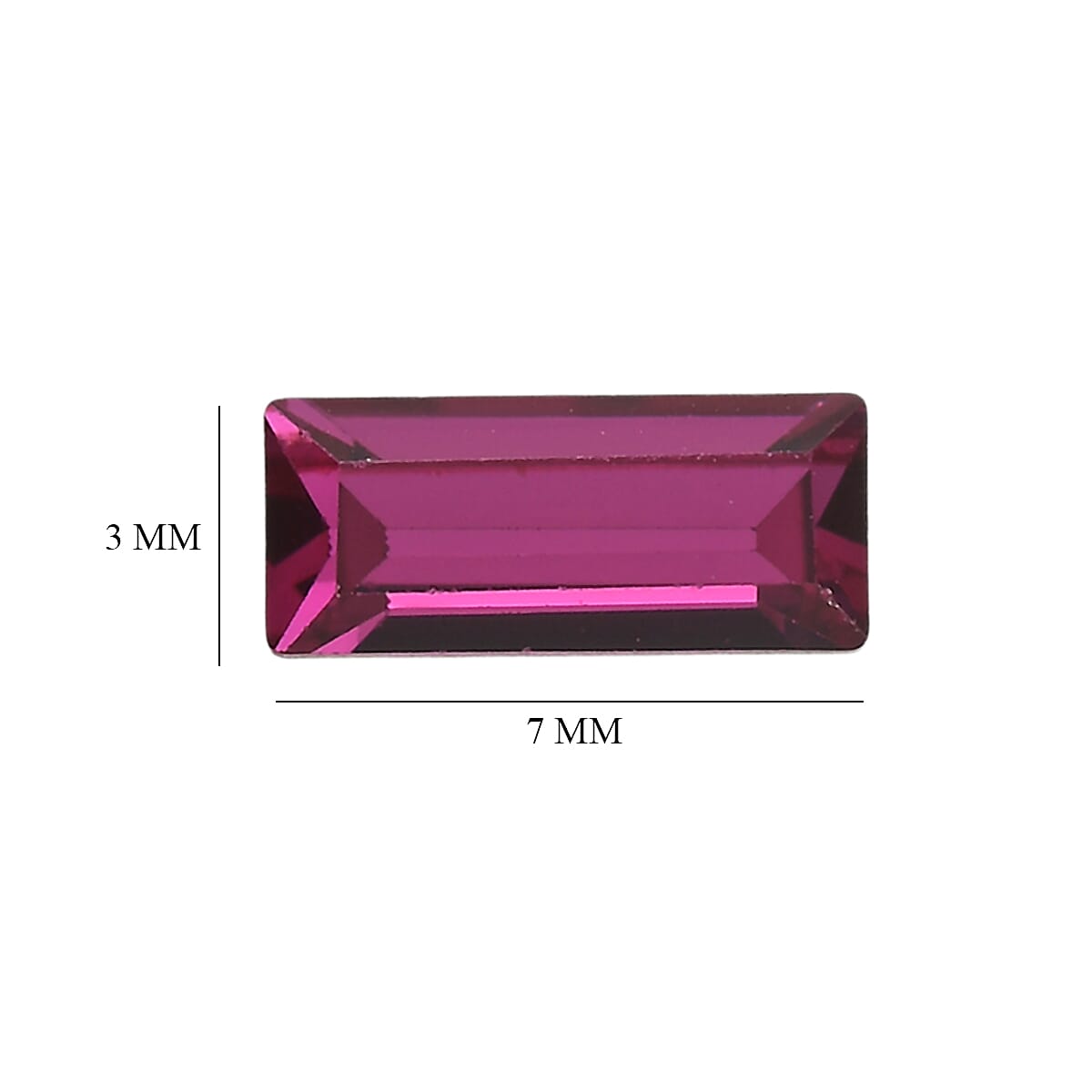 1.22 ctw Baguette Cut Fuchsia Swarovski Crystal Loose Stone (Set Of 3) (7x3 mm) image number 3