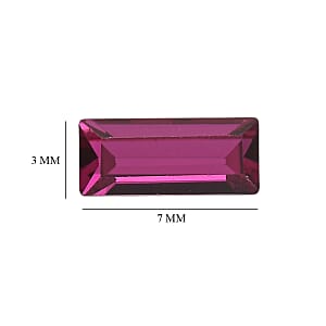 1.22 ctw Baguette Cut Fuchsia Swarovski Crystal Loose Stone (Set Of 3) (7x3 mm)