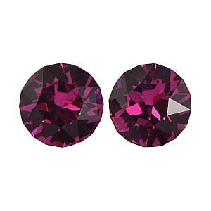 0.85 ctw Round Cut Fuchsia Swarovski Crystal Loose Stone (Set Of 2) (5.5 mm)