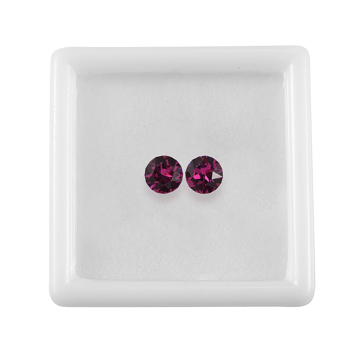 0.85 ctw Round Cut Fuchsia Swarovski Crystal Loose Stone (Set Of 2) (5.5 mm) image number 2
