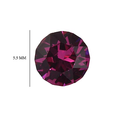 0.85 ctw Round Cut Fuchsia Swarovski Crystal Loose Stone (Set Of 2) (5.5 mm)