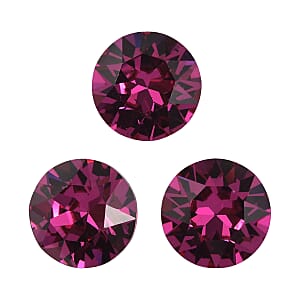 3.57 ctw Round Cut Fuchsia Swarovski Crystal Loose Stone (Set Of 3) (7.25 mm)