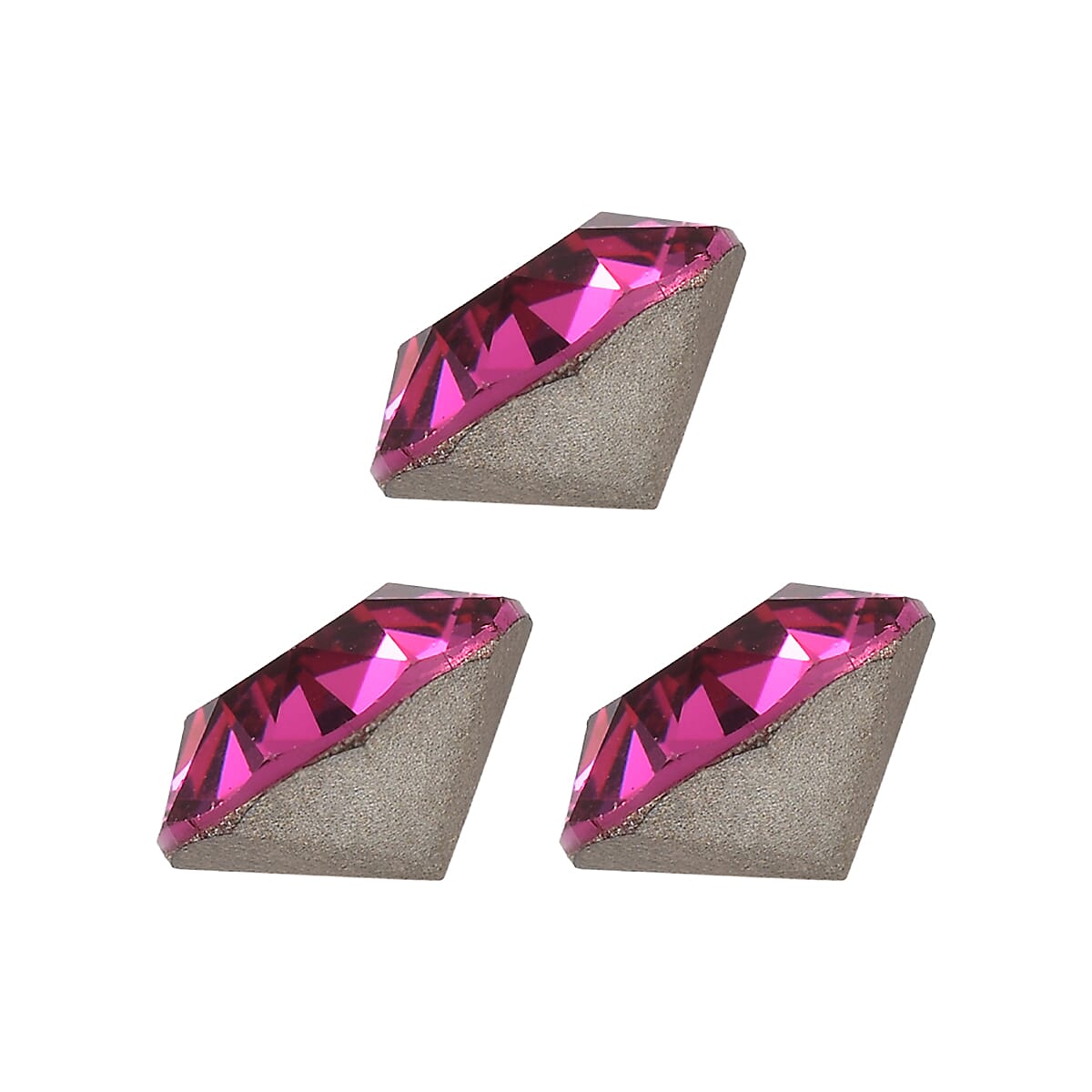 3.57 ctw Round Cut Fuchsia Swarovski Crystal Loose Stone (Set Of 3) (7.25 mm) image number 1