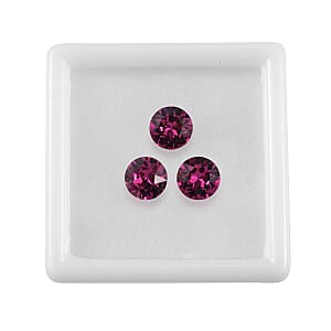 3.57 ctw Round Cut Fuchsia Swarovski Crystal Loose Stone (Set Of 3) (7.25 mm)