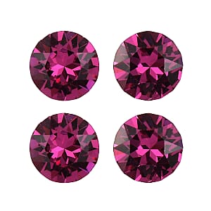 1.73 ctw Round Cut Fuchsia Swarovski Crystal Loose Stone (Set Of 4) (5.3 mm)