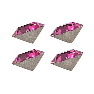 1.73 ctw Round Cut Fuchsia Swarovski Crystal Loose Stone (Set Of 4) (5.3 mm)