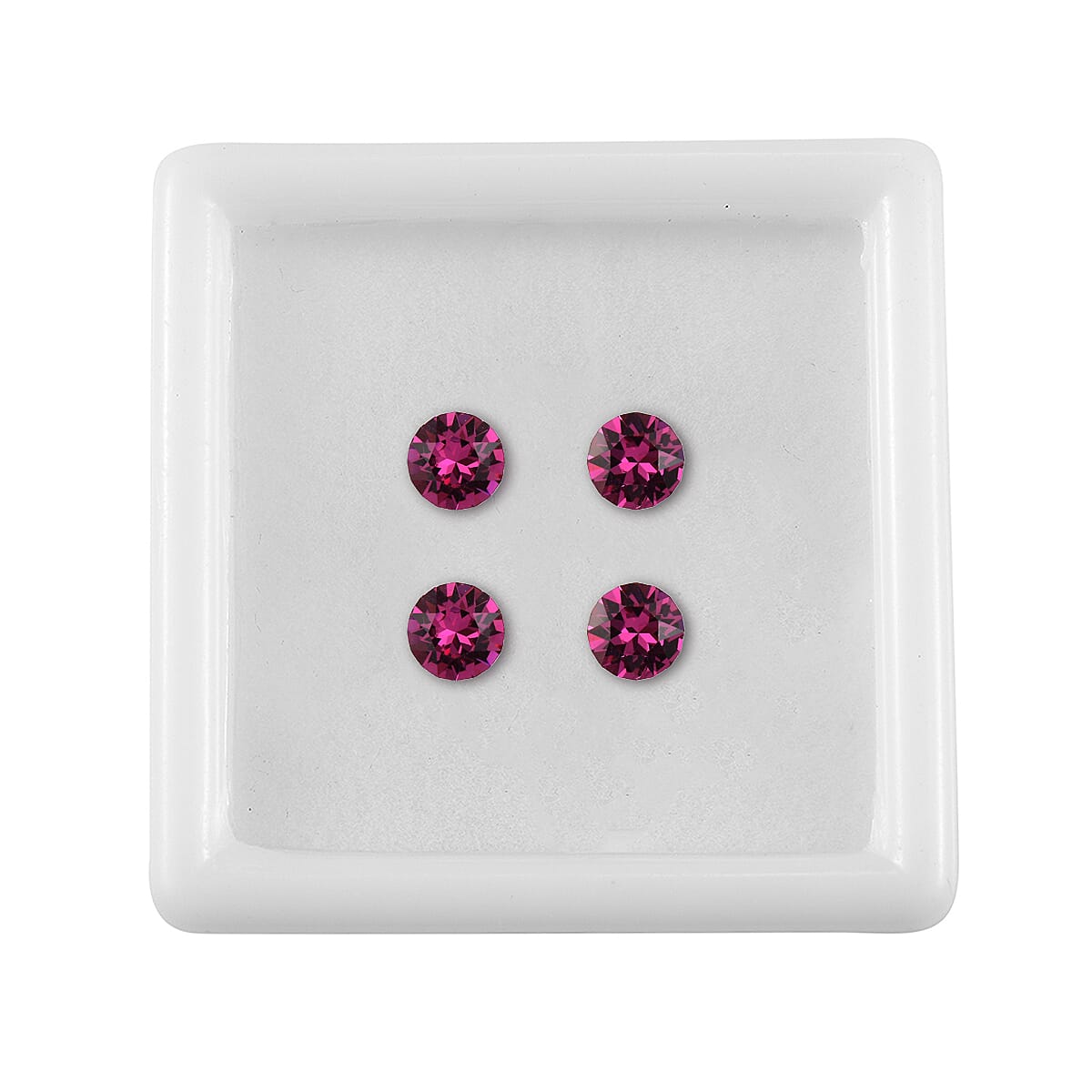 1.73 ctw Round Cut Fuchsia Swarovski Crystal Loose Stone (Set Of 4) (5.3 mm) image number 2