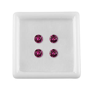 1.73 ctw Round Cut Fuchsia Swarovski Crystal Loose Stone (Set Of 4) (5.3 mm)