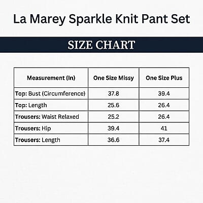 La Marey Navy Sparkle Knit Pant Set - One Size Missy