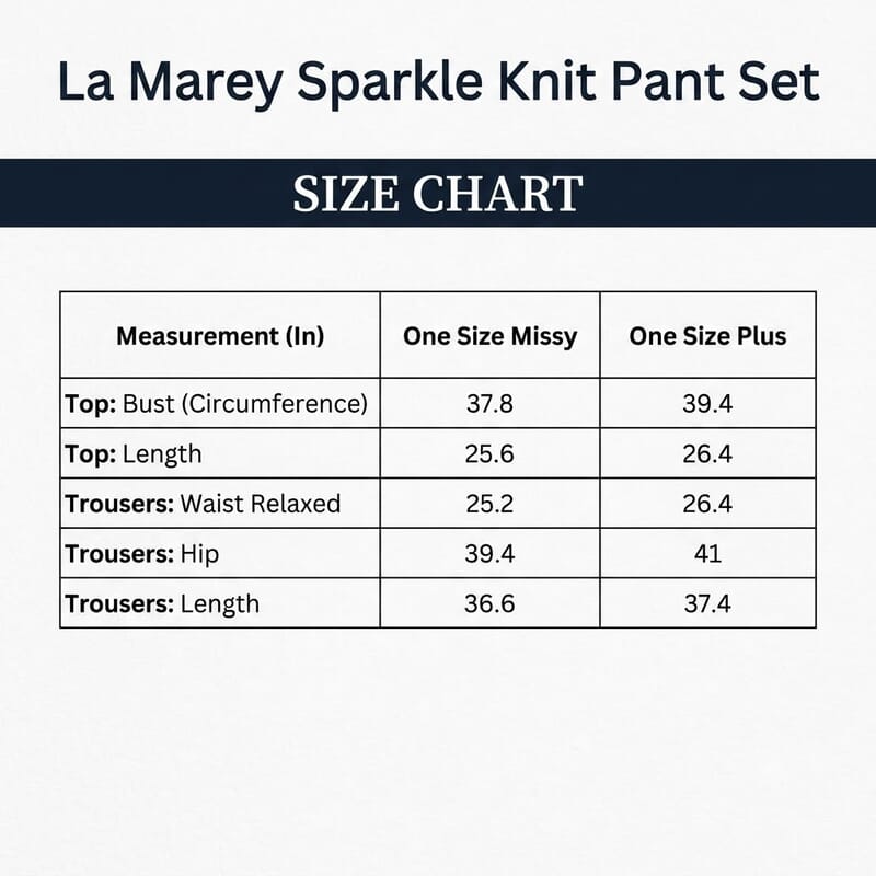 La Marey Navy Sparkle Knit Pant Set - One Size Missy