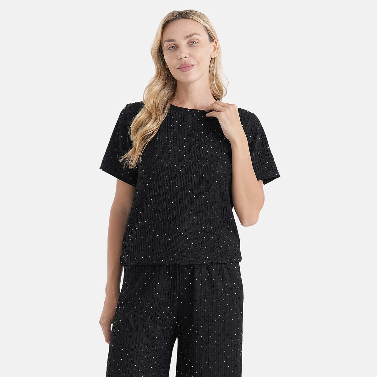 La Marey Black 2pcs Pajama Set - One Size Missy image number 4