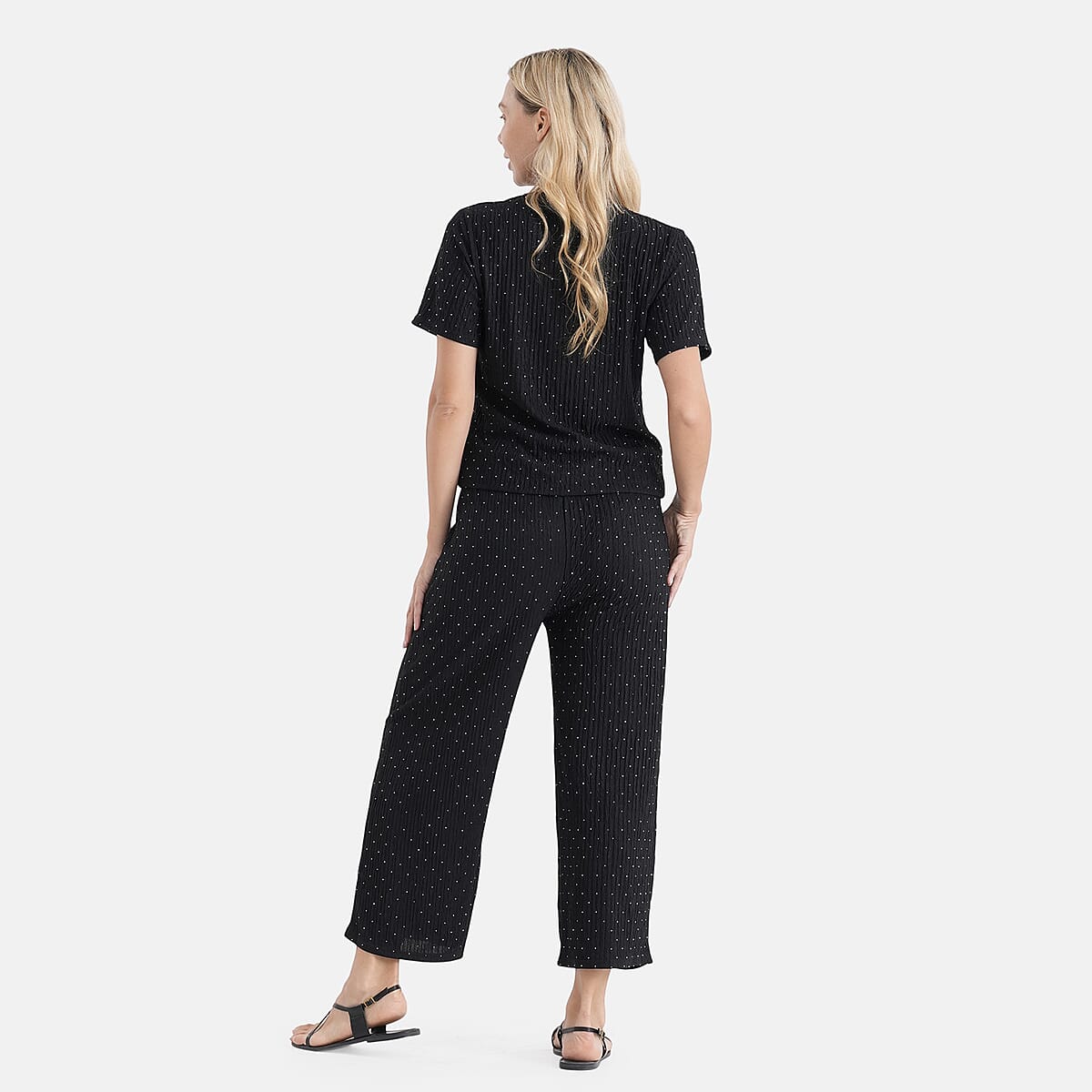 La Marey Black 2pcs Pajama Set - One Size Plus image number 2