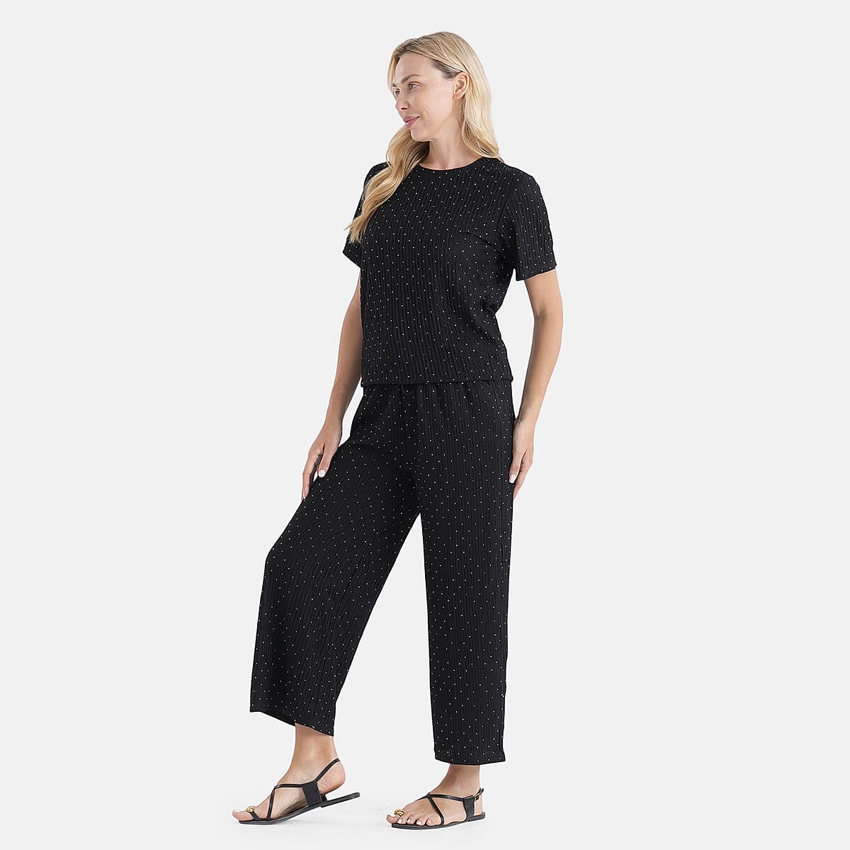 La Marey Black 2pcs Pajama Set - One Size Plus image number 3