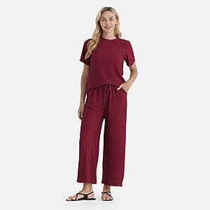 La Marey Wine 2pcs Pajama Set - One Size Missy