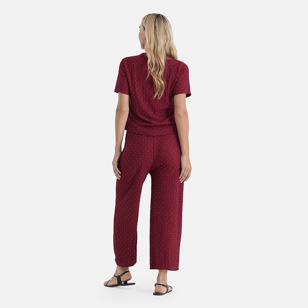 La Marey Wine 2pcs Pajama Set - One Size Plus image number 2