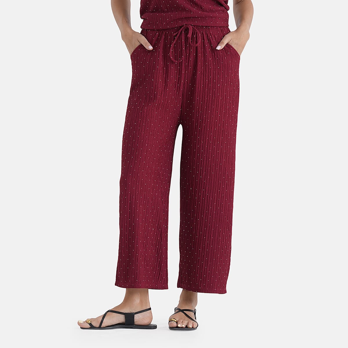 La Marey Wine 2pcs Pajama Set - One Size Plus image number 5