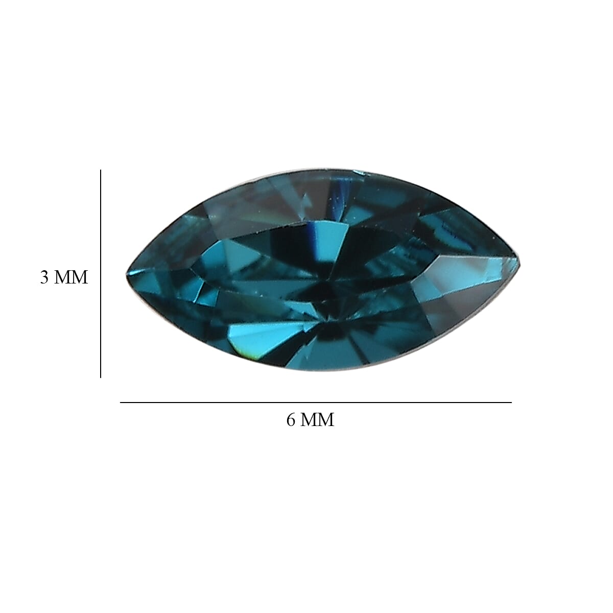 0.64 ctw Marquise Cut Indicolite Swarovski Crystal Loose Stone (Set Of 3) (6x3 mm) image number 3