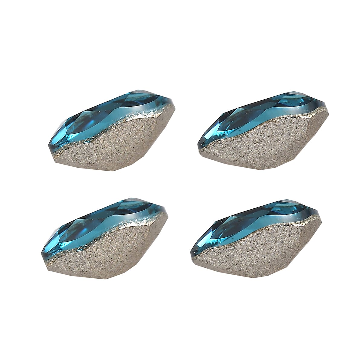 1.54 ctw Oval Cut Indicolite Swarovski Crystal Loose Stone (Set Of 4) (6x4 mm) image number 1