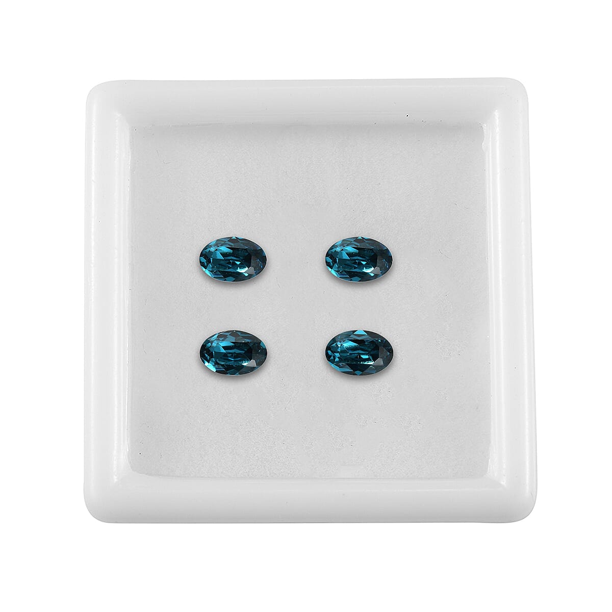 1.54 ctw Oval Cut Indicolite Swarovski Crystal Loose Stone (Set Of 4) (6x4 mm) image number 2