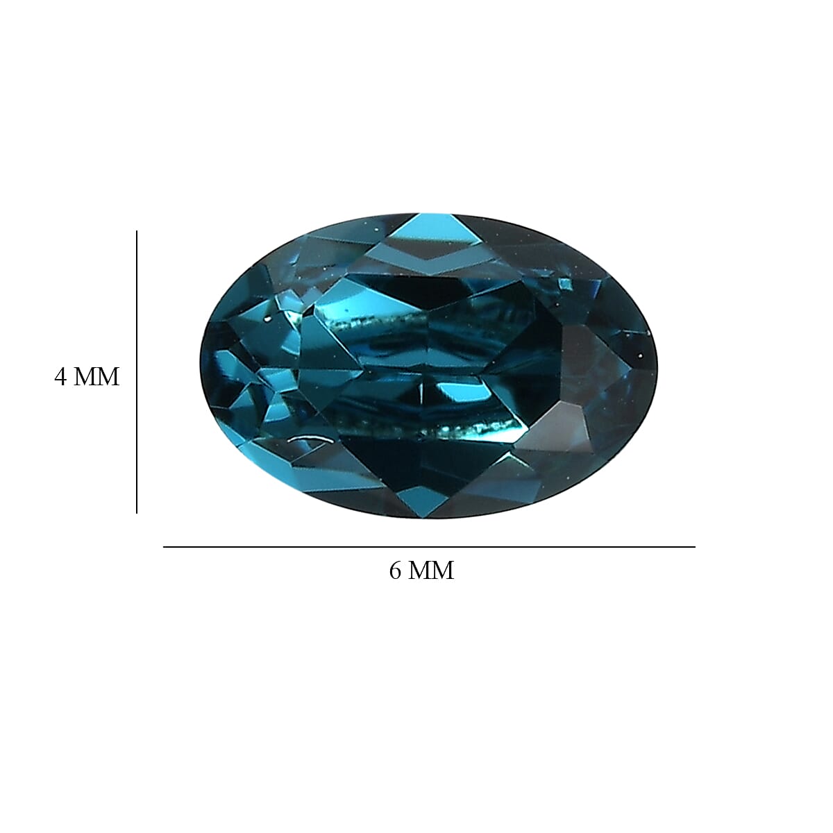 1.54 ctw Oval Cut Indicolite Swarovski Crystal Loose Stone (Set Of 4) (6x4 mm) image number 3