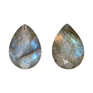 1.16 ctw Pear Cut Malagasy Labradorite Loose Gemstone (Set Of 2) (7x5 mm)