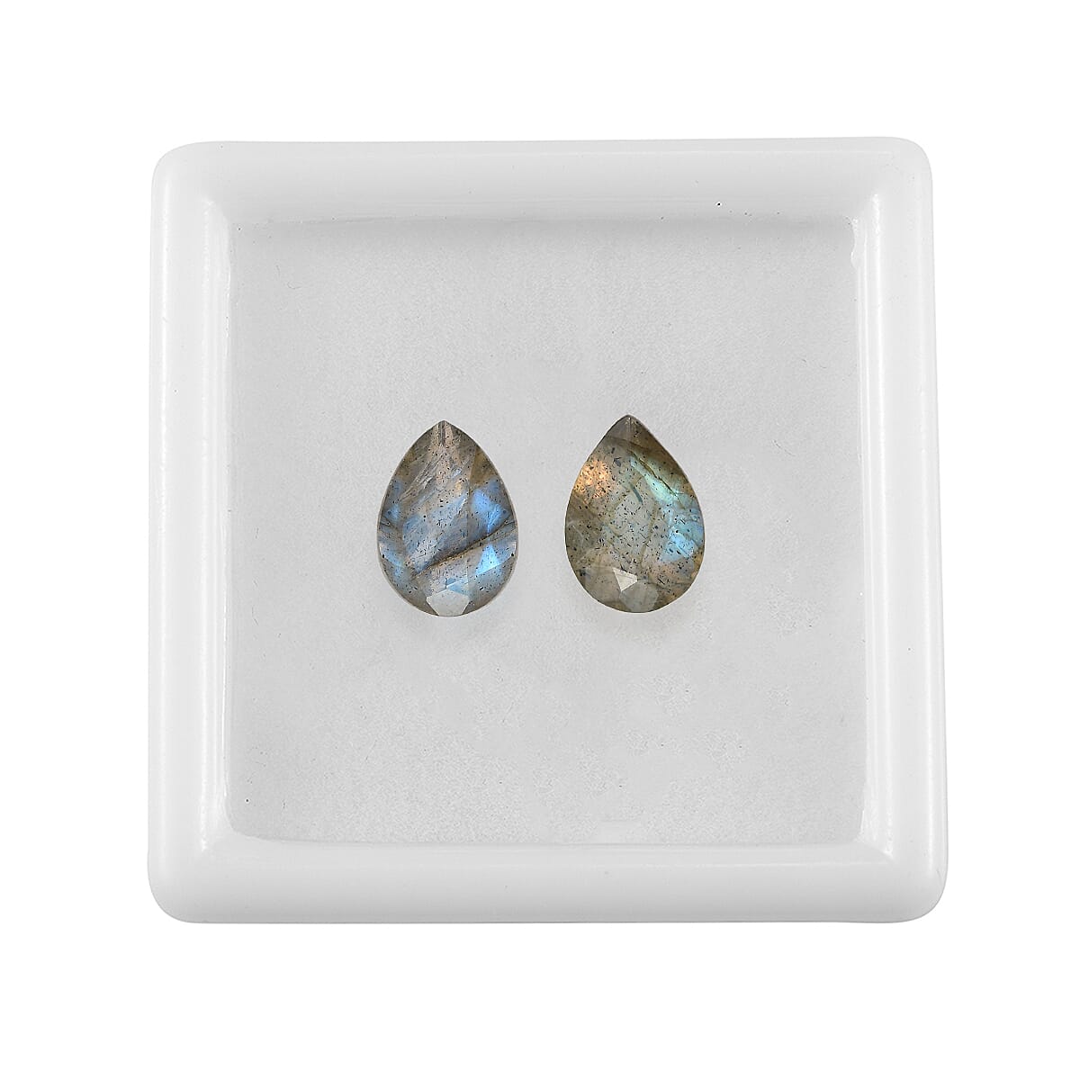 1.16 ctw Pear Cut Malagasy Labradorite Loose Gemstone (Set Of 2) (7x5 mm) image number 2