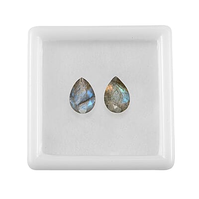 1.16 ctw Pear Cut Malagasy Labradorite Loose Gemstone (Set Of 2) (7x5 mm)