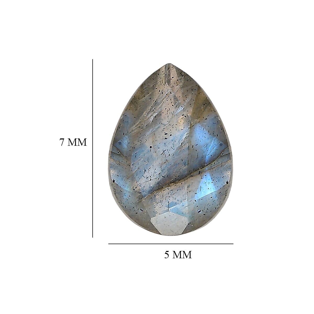 1.16 ctw Pear Cut Malagasy Labradorite Loose Gemstone (Set Of 2) (7x5 mm) image number 3