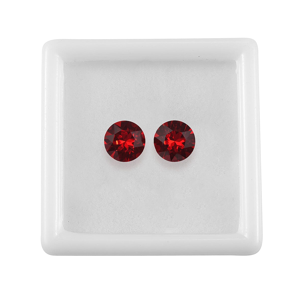 3.40 ctw Round Cut Light Siam Swarovski Crystal Loose Stone (Set Of 2) (8 mm) image number 2
