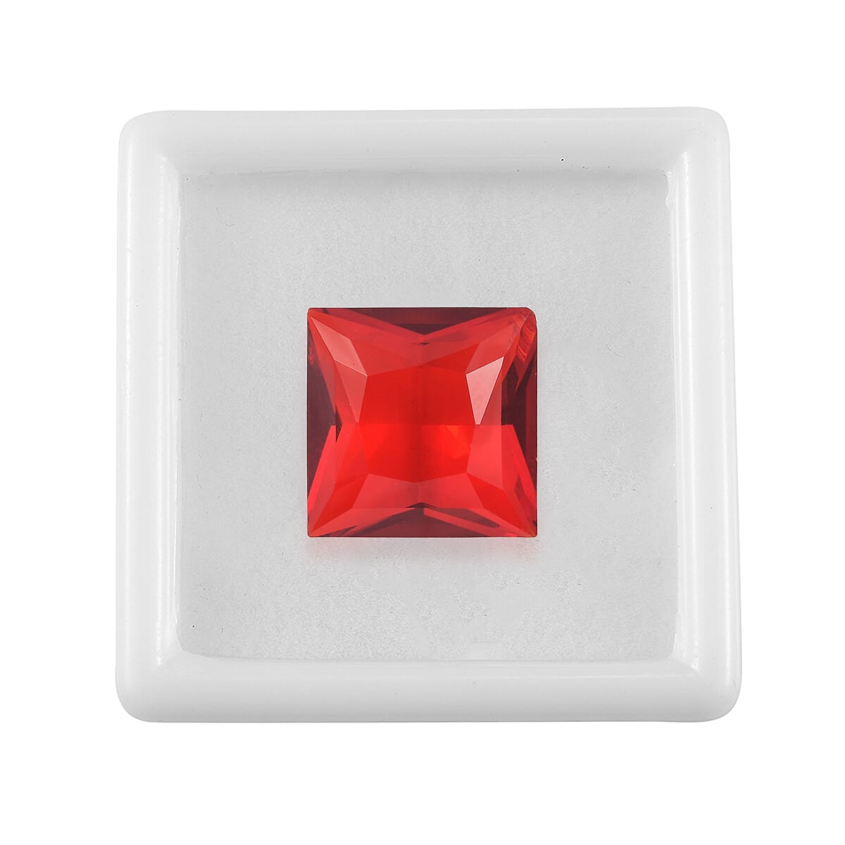 6.22 ctw Square Cut Light Siam Swarovski Crystal Loose Stone (12 mm) image number 2