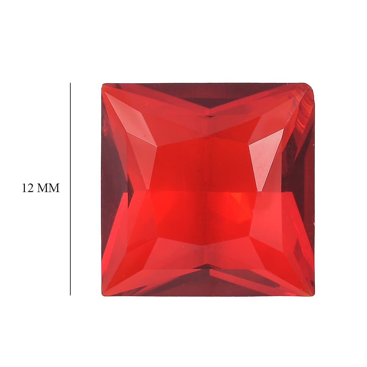 6.22 ctw Square Cut Light Siam Swarovski Crystal Loose Stone (12 mm) image number 3