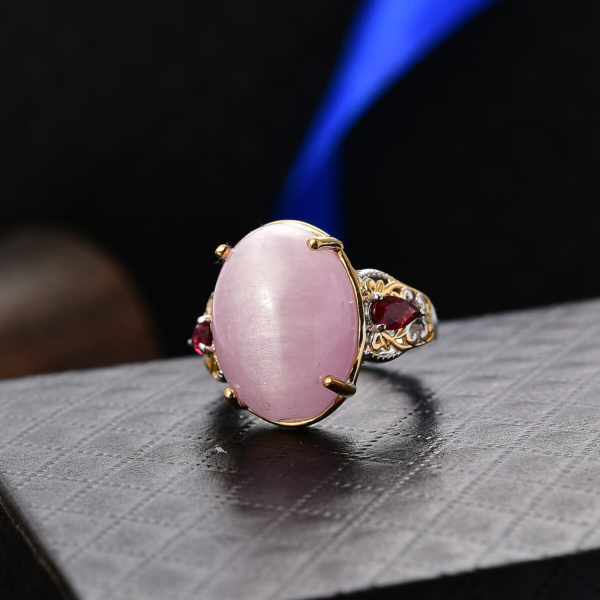 EverTrue Kunzite, Orissa Rhodolite Garnet Ring in 18K YG Plated and Platinum Bond (Size 10.0) 16.65 ctw image number 1