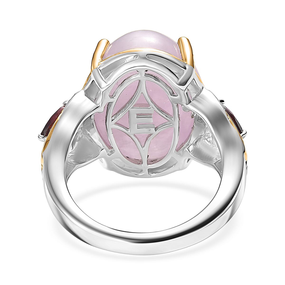 EverTrue Kunzite and Rhodolite Garnet Ring in 18K Yellow Gold Plated and Platinum Bond 15.80 ctw (Size 10.0)