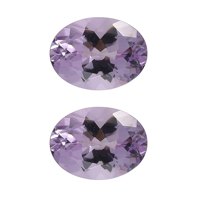 2.02 ctw Oval Cut Rose De France Amethyst Loose Gemstone (Set Of 2) (8x6 mm)