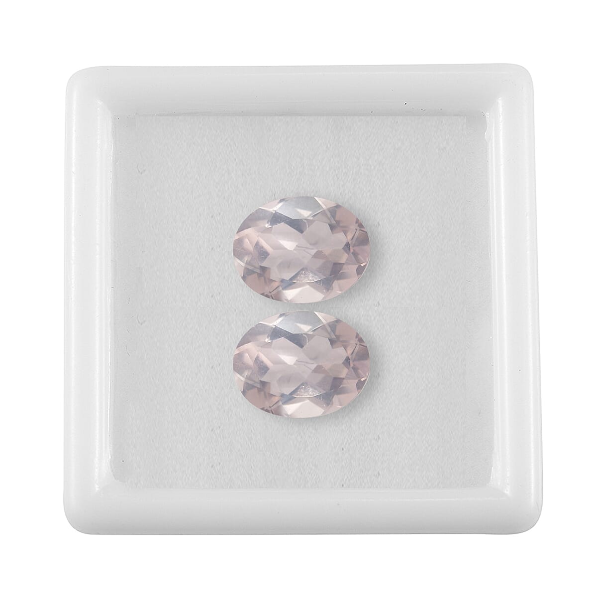 2.92 ctw Oval Cut Rose Quartz Loose Gemstone (Set Of 2) (9x7 mm) image number 3