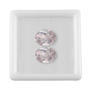 2.92 ctw Oval Cut Rose Quartz Loose Gemstone (Set Of 2) (9x7 mm)