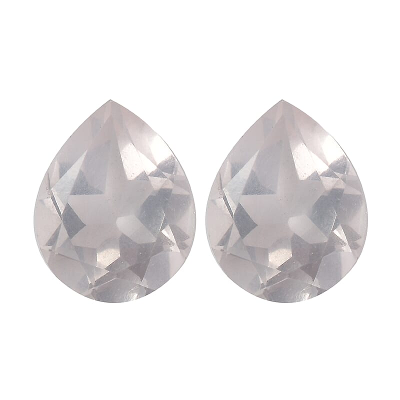 2.77 ctw Pear Cut Rose Quartz Loose Gemstone (Set Of 2) (9x7 mm)