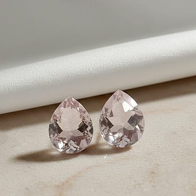 2.77 ctw Pear Cut Rose Quartz Loose Gemstone (Set Of 2) (9x7 mm)